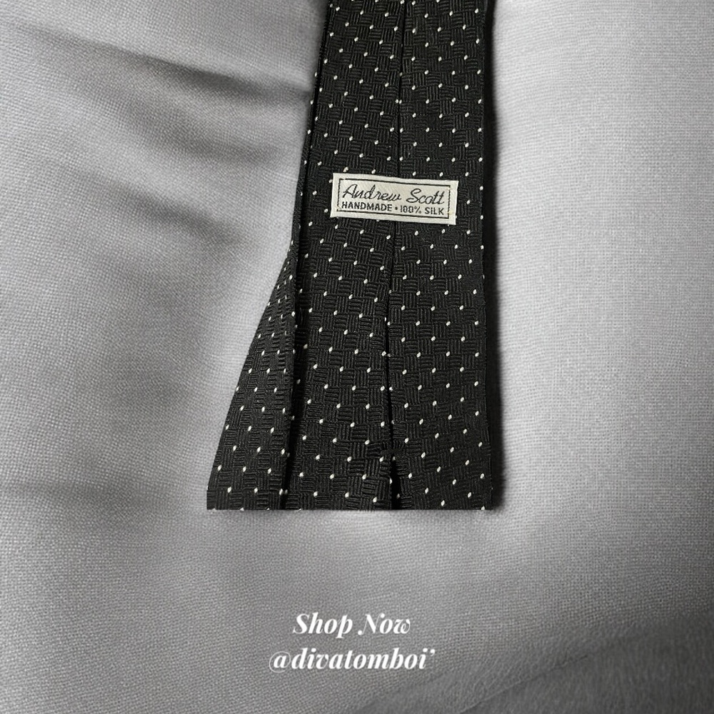 Andrew Scott Black Silk Tie